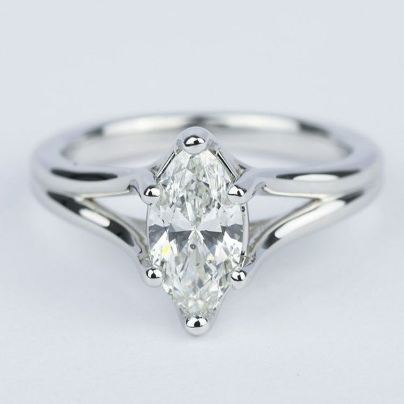 IGI 1Ct Marquise Lab Grown Diamond Engagement Ring - Picture 1 of 4